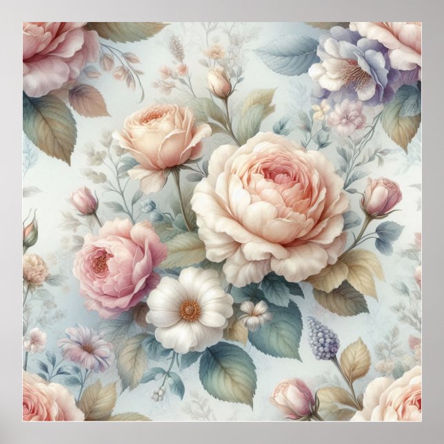 Shabby Chic Antike Rose Poster (Vorne)