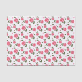 Shabby Chic Aquarell Rosa Rosa Blumendesign Seidenpapier