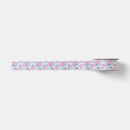 Shabby Chic Ästhetisch rosa Rosen Nahtloses Muster Satinband
