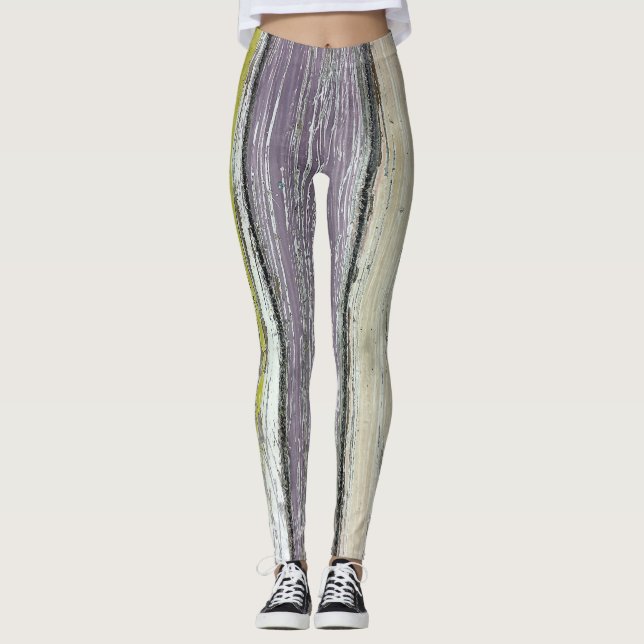 Shabby Chic aus verwittertem Holz Leggings (Vorderseite)