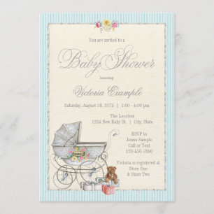 Shabby Chic Baby Dusche Einladungen
