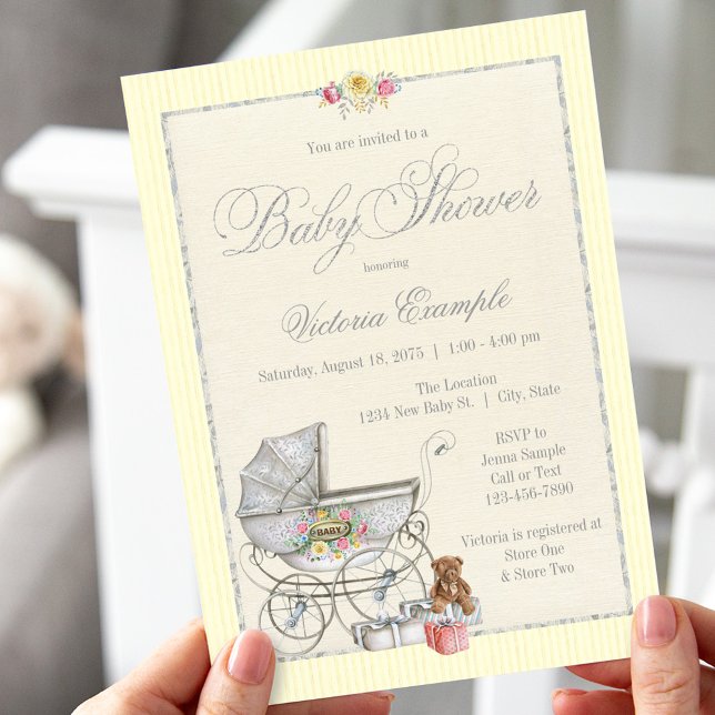 Shabby Chic Baby Shower Invitations (Créateur téléchargé)