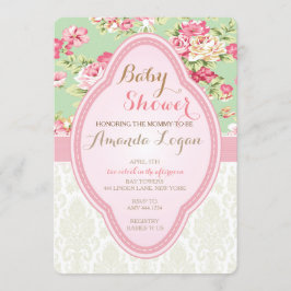 Shabby Chic Babydusche Tee Party Einladungen