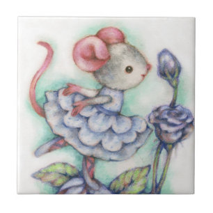 Shabby Chic-Ballerina-Mäusemädchen-Tänzer-Bonbo Fliese