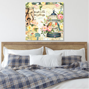 Shabby Chic Birdcage Leinwand Kunst