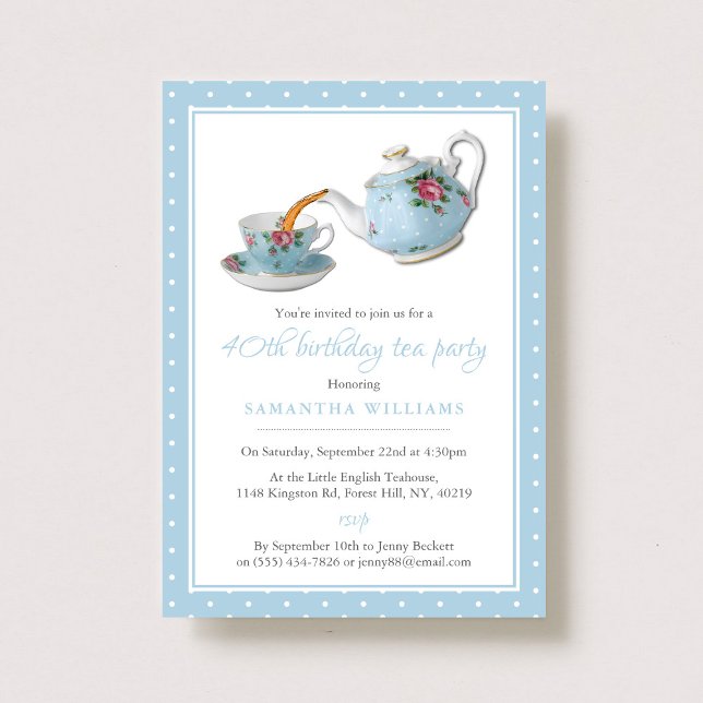 Shabby Chic Birthday Tea Party Einladung (Von Creator hochgeladen)