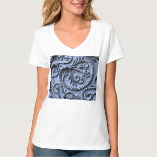Shabby Chic-Blau-Holz-Bildlaufmuster T-Shirt