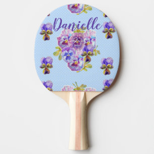 Shabby Chic Blauer Blumen Blumenmuster Ping Pong P Tischtennis Schläger