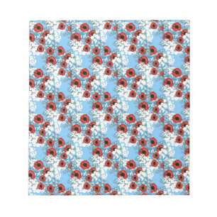 Shabby Chic blauer Blumendruck Blume von Leah G Notizblock