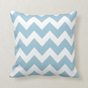 Shabby Chic-blaues Zickzack Muster Kissen