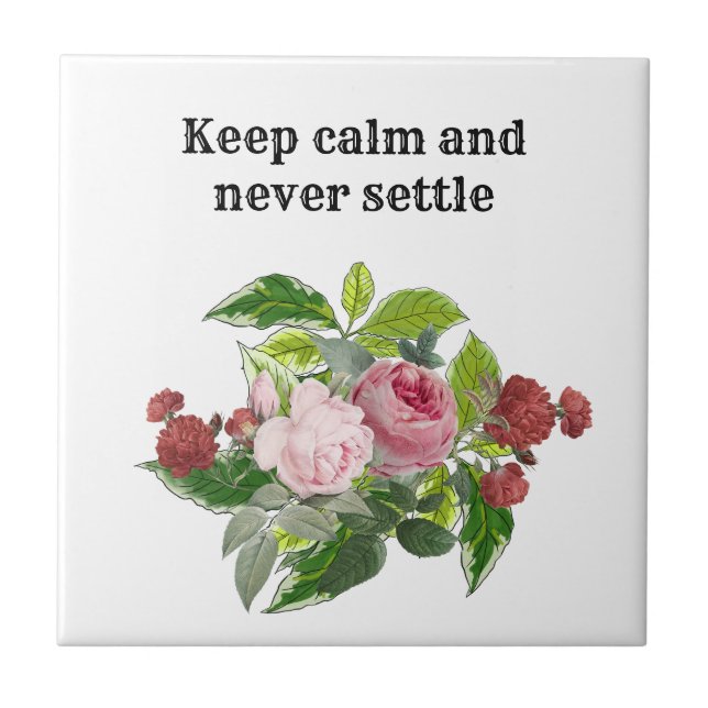 Shabby chic blooming flowers fliese (Vorderseite)