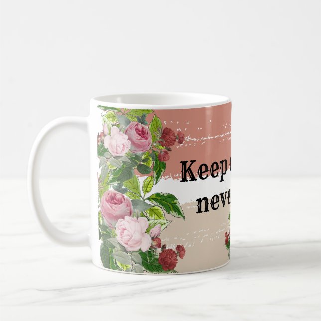 Shabby chic blooming flowers kaffeetasse (Links)