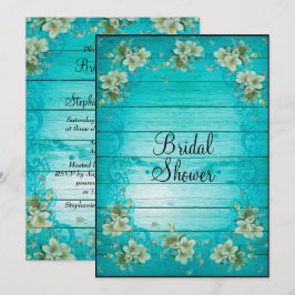 Shabby Chic Blume Brautparty Einladung