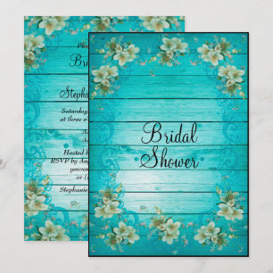 Shabby Chic Blume Brautparty Einladung