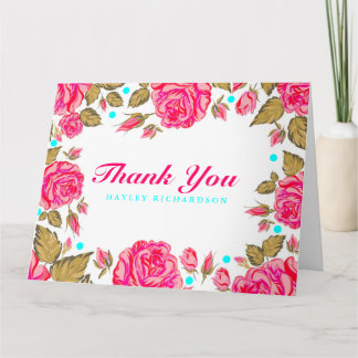 Shabby Chic-Blume danken Ihnen zu kardieren Dankeskarte