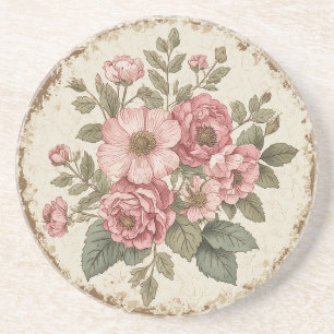 Shabby Chic Blumen Getränkeuntersetzer