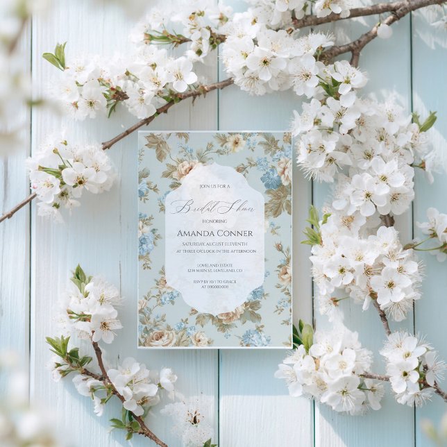 Shabby Chic Blumengestelle Brautparty Einladung (Von Creator hochgeladen)