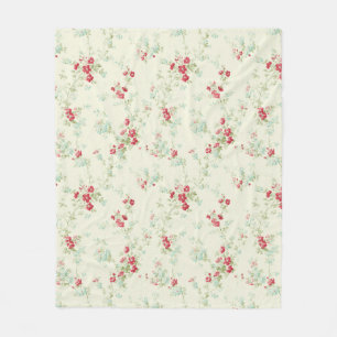 Shabby Chic Blumenmuster Fleecedecke