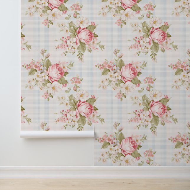 Shabby-Chic-Blumenmuster Tapete (Anwendung)