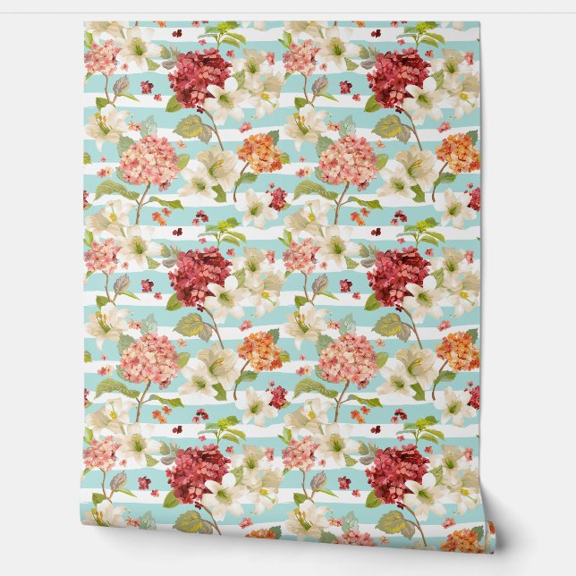 Shabby Chic Blumenmuster Tapete (Abrollen)