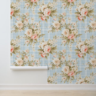 Shabby-Chic-Blumenmuster Tapete
