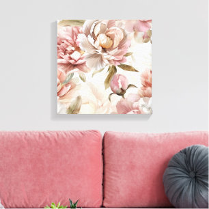 Shabby-Chic-Blumenrosen-Landhausstil Leinwanddruck