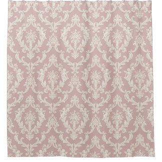 Shabby Chic Blush Angelic Damask Shower Curtain    Duschvorhang