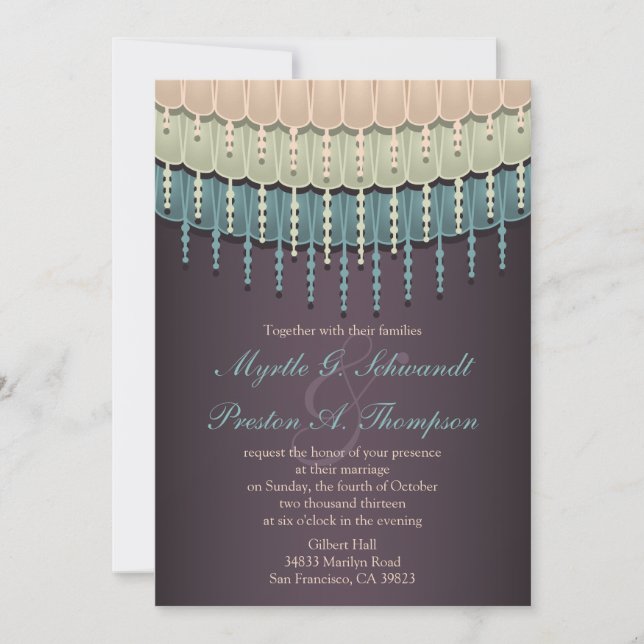 Shabby Chic Bohemian Wedding Invitations (Devant)