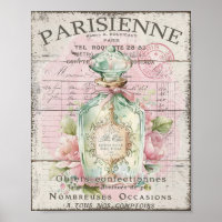 Shabby Chic Bouteille De Parfum Poster De Script F