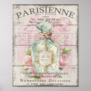 Shabby Chic Bouteille De Parfum Poster De Script F