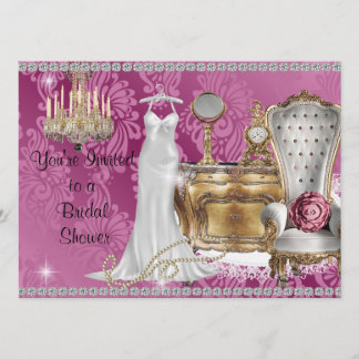 Shabby Chic BRIDAL SHOWINVITATION DAMASK Wallpa Einladung