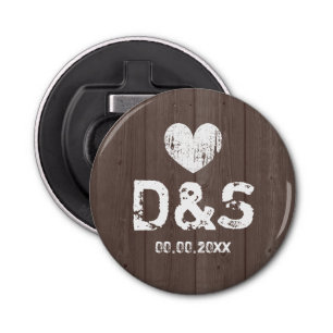 Shabby chic brun ouvre-bouteille en bois