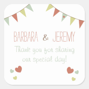 Shabby Chic Bunting Wedding Sticker