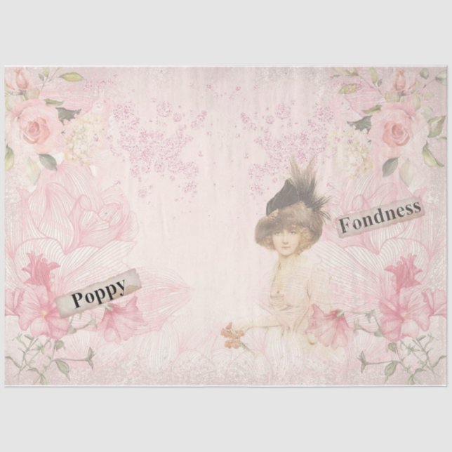Shabby Chic Collage Series Design 16 Seidenpapier (Vorderseite)