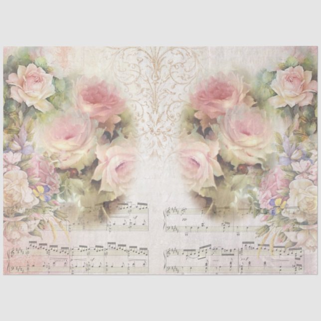 Shabby Chic Collage Series Design 4 Seidenpapier (Vorderseite)