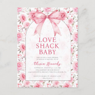Shabby Chic Coquette Pink Liebe Shack Babydusche Postkarte