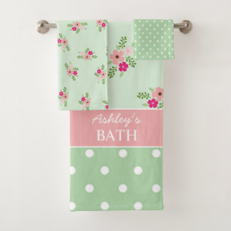 Shabby Chic Country Floral Badhandtuch Set