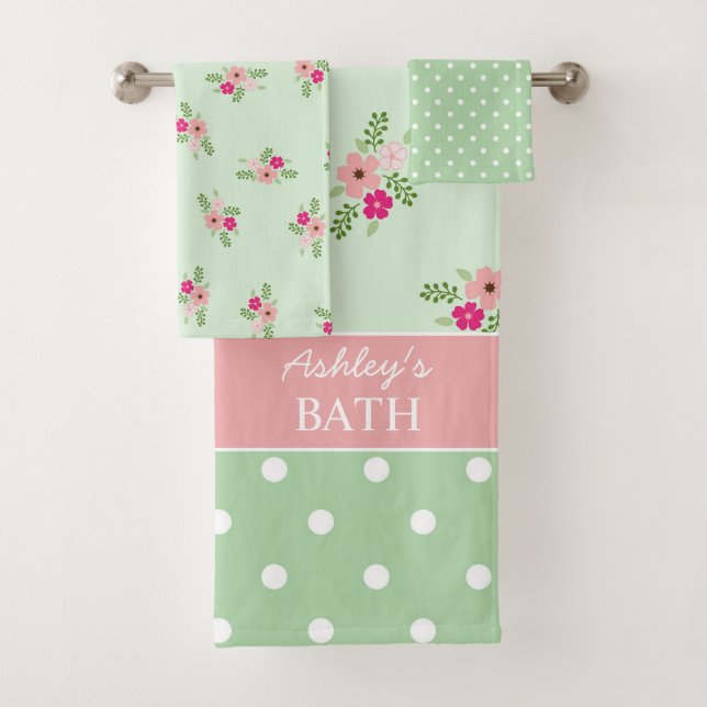 Shabby Chic Country Floral Badhandtuch Set (Insitu)