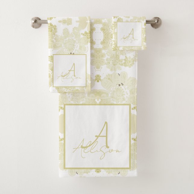 Shabby Chic-Creme Badhandtuch Set (Insitu)
