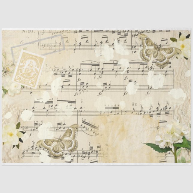 Shabby Chic Creme Series Design 1 Seidenpapier (Vorderseite)