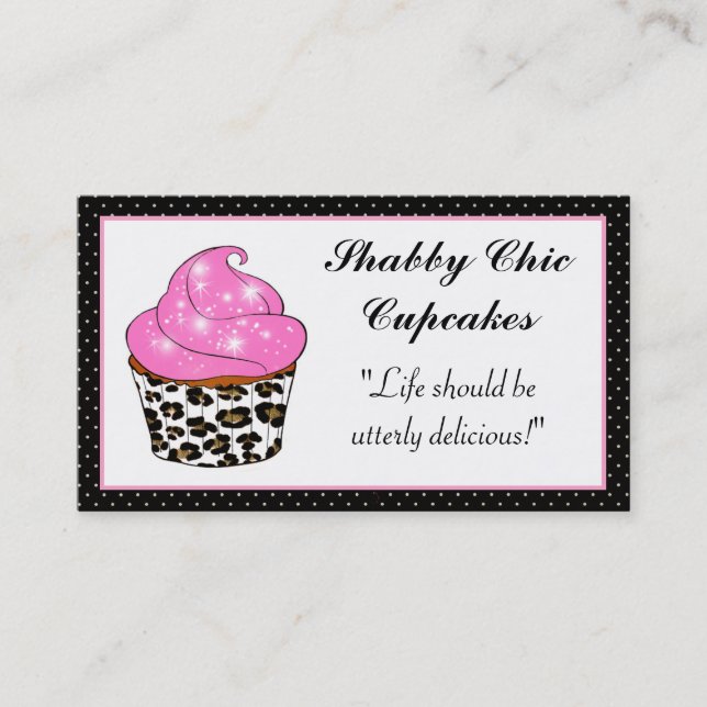 Shabby Chic Cupcake Business Cards Visitenkarte (Vorderseite)