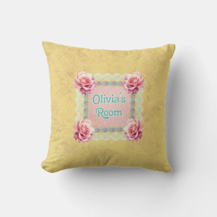 Shabby Chic Damask Rose Lace Personalisiert Kissen