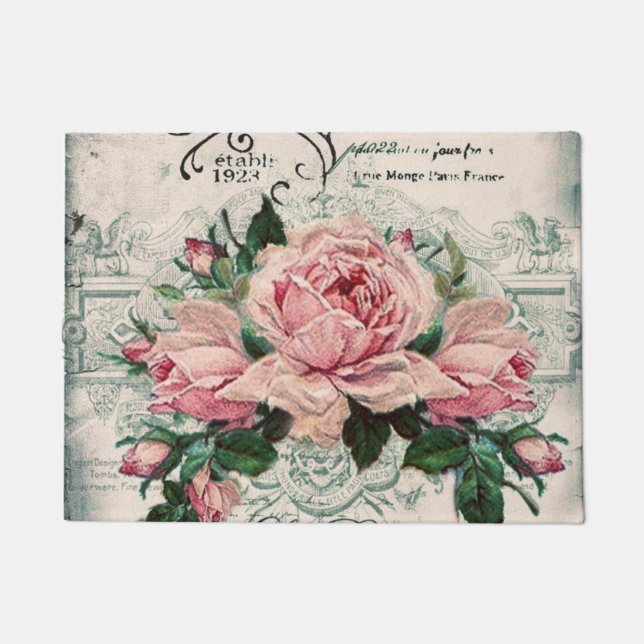 Shabby Chic, Decopage, viktorianisch, französisch  Fußmatte (Vorderseite)