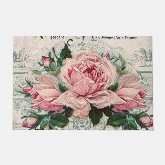 Shabby Chic, Decopage, viktorianisch, französisch  Fußmatte (Vorderseite)