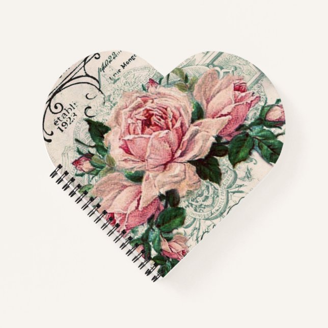 Shabby Chic, Decopage, viktorianisch, französisch  Notizbuch (Vorderseite)