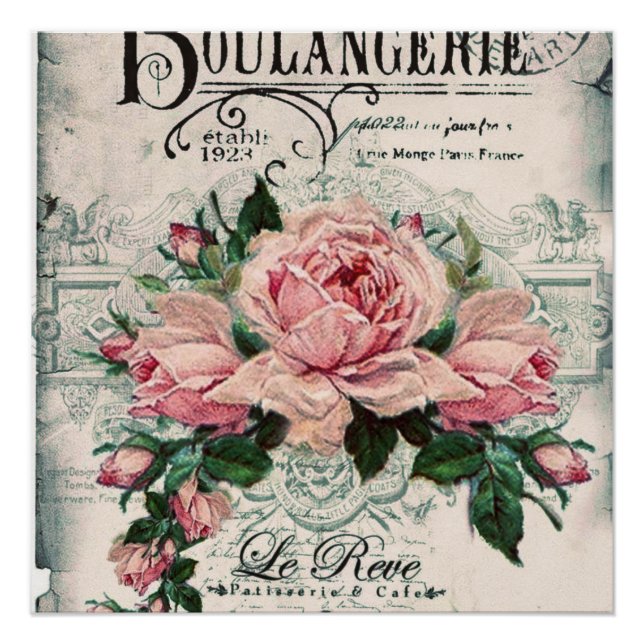 Shabby Chic, Decopage, viktorianisch, französisch  Poster (Vorderseite)