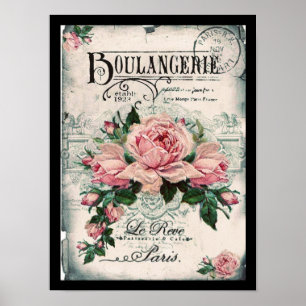 Shabby Chic, Decopage, viktorianisch, französisch  Poster