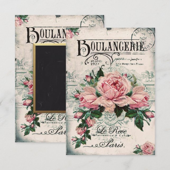 Shabby Chic, Decopage, viktorianisch, französisch  Save The Date (Vorne/Hinten)