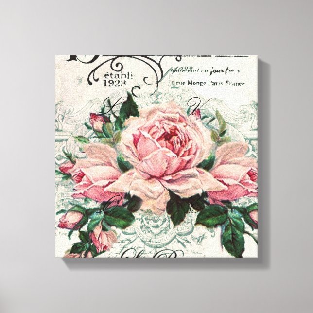 shabby chic, decoupage, victorian, french chic, pa leinwanddruck (Vorderseite)