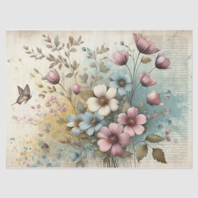Shabby Chic-Dekopapier für Möbel/Kunsthandwerk Seidenpapier (Vorderseite)